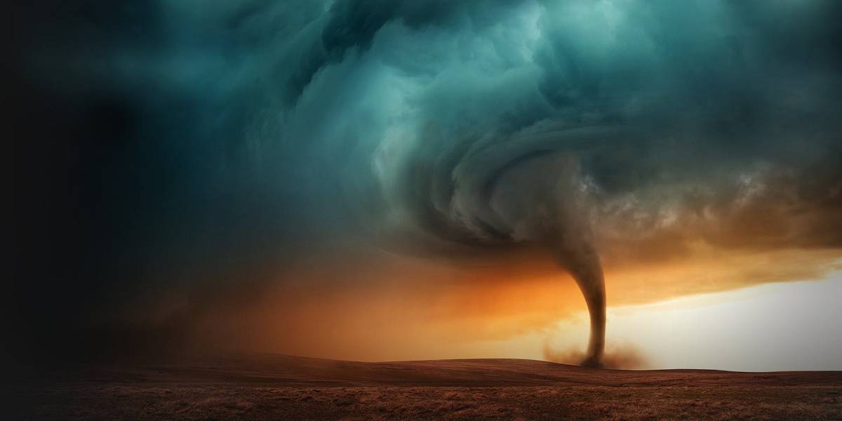 A giant tornado strikes